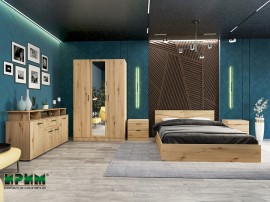 Спален комплект Сити 7073 - 160/200, Дъб артисан