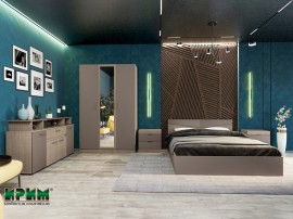 Спален комплект Сити 7073 - 160/200, Лате/Мока