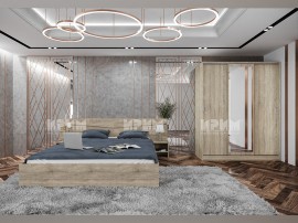 Спален комплект Сити 7074 - 160/200, Сонома тъмна