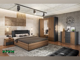 Спален комплект Сити 7080 - 160/200, Песаро/Графит