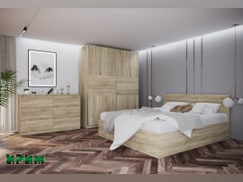 Спален комплект Сити 7083 - 180/200, Сонома тъмна