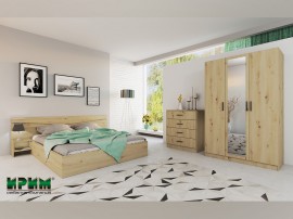 Спален комплект Сити 7000 - 160/200, Дъб артисан