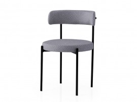 Тапициран трапезен стол Gini GN-4013 - Тъмносив/Черен